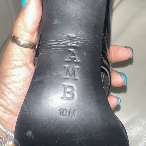 NEW L.A.M.B. Beverlee Stiletto Heel Peep Toe Strappy Turquoise Sz 10 NEW - Picture 8 of 8